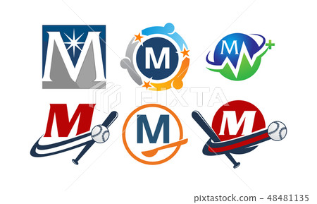 Logotype M Modern Template Set - Stock Illustration [48481135] - PIXTA