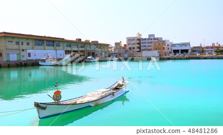 Itoman fishing port and ship 48481286