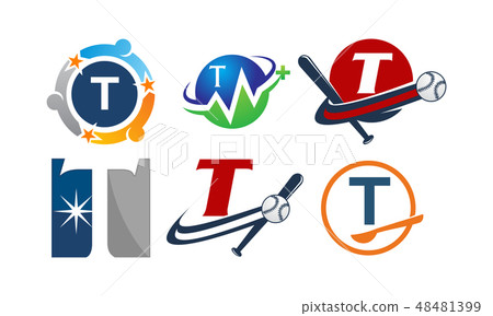 Logotype T Modern Template Set 48481399