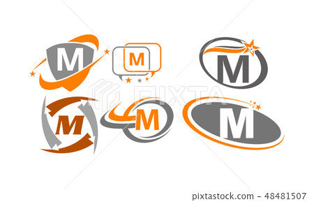 Logotype M Modern Template Set 48481507