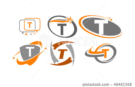 Logotype T Modern Template Set 48481508