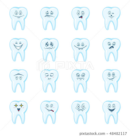 Happy teeth set.tooth characters.Dental personage  48482117