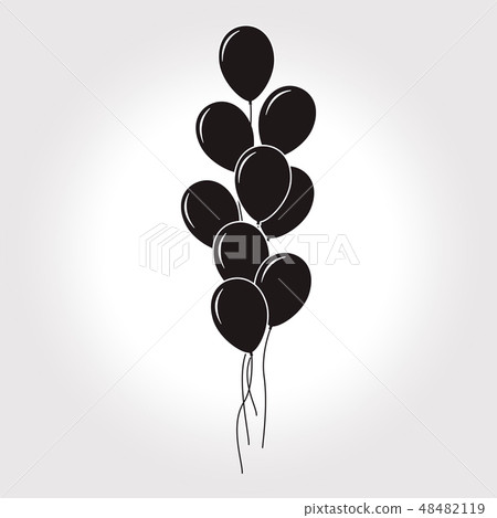 Set of flat design round vector kids balloons. 48482119