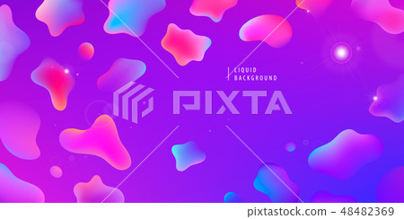 Vector abstract liquid flow background. Fluid gradient 3d shapes composition. Futuristic design 48482369
