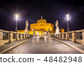 Rome by night - Sant'angelo Castle bridge 48482948