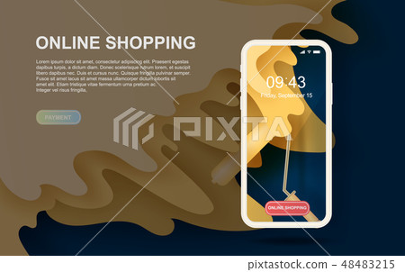 3D Paper artof smartphone online shopping 3D Paper artof smartphone online shopping 48483215