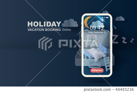 3D Paper artof bedroom in suitcase mobilephone 3D Paper artof bedroom in suitcase mobilephone 48483216