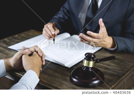 Meeting and collaboration concept, Businessman and Male lawyer o Meeting and collaboration concept, Businessman and Male lawyer o 48483636