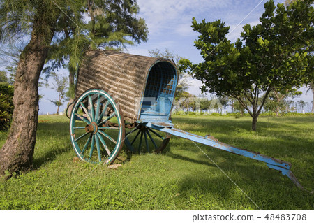 Old horse drawn cart - Mamallapuram - India Old horse drawn cart - Mamallapuram - India 48483708