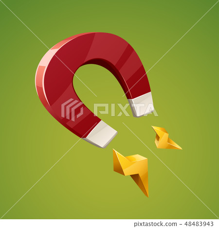 cartoon magnet on green 48483943