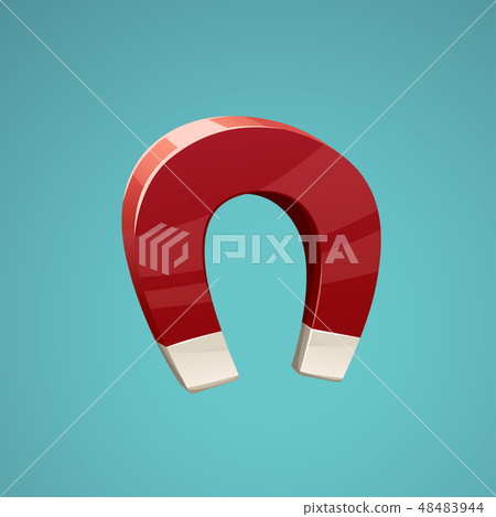 cartoon magnet on blue 48483944