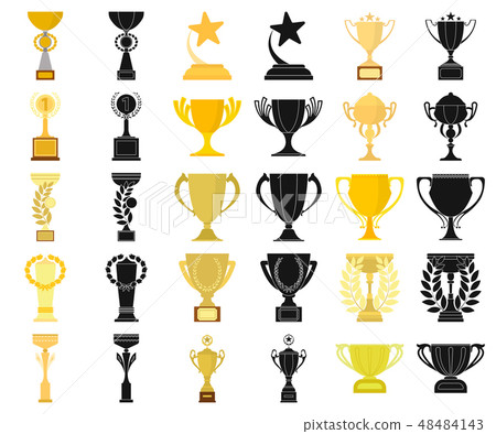 Gold Cup cartoon,black icons in set collection for design. Winners Cup vector symbol stock web 48484143