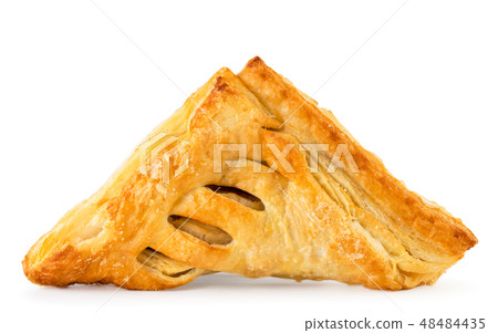 Puff pastry closeup on a white background. 48484435
