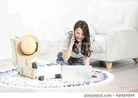 Female lifestyle traveling smartphone Female lifestyle traveling smartphone 48484944