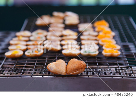 Thai Coconut rice pancake pudding in heart shape 48485240