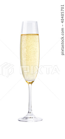 Full glass of champagne isolated  48485701