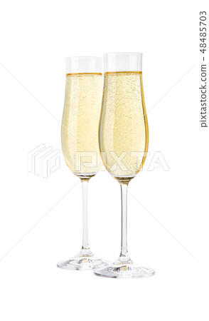 Two glasses of champagne isolated Two glasses of champagne isolated 48485703