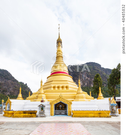 Golden Pagoda at Tai Ta Ya Monastery in Myanmar 48485832
