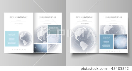 The minimalistic vector illustration of the editable layout of two A4 format modern covers design 48485842