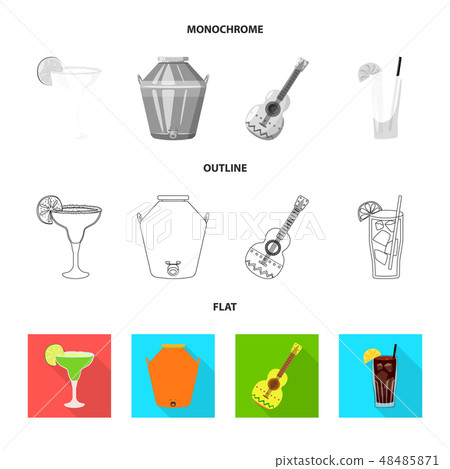 Isolated object of cafe and Latin icon. Collection of cafe and national stock vector illustration. 48485871