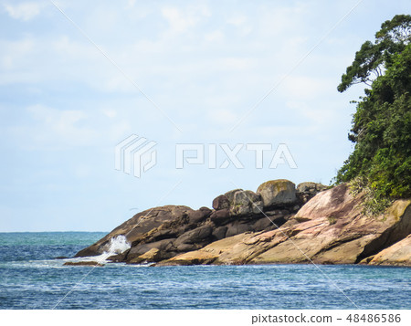 Landscape of island and forest cliffs in close up. 48486586