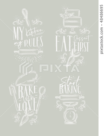 Bake lettering gray Bake lettering gray 48486695