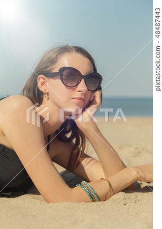 woman on beach 48487443