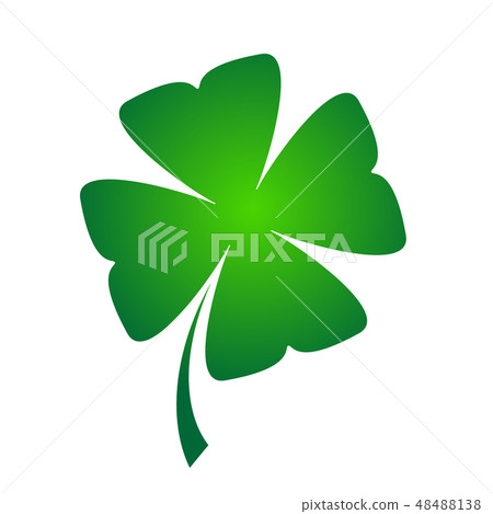 Shamrock - green four leaf clover icon. Good luck theme design element. Simple geometrical shape Shamrock - green four leaf clover icon. Good luck theme design element. Simple geometrical shape 48488138