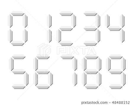 Grey 3D-like digital numbers. Seven-segment display is used in calculators, digital clocks or Grey 3D-like digital numbers. Seven-segment display is used in calculators, digital clocks or 48488152
