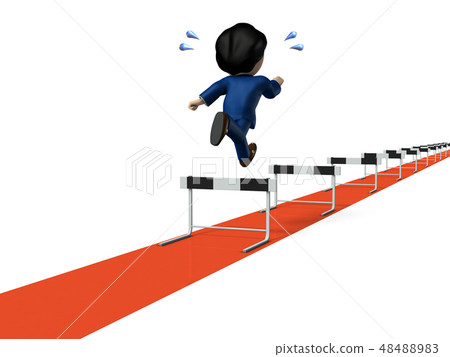 Abstract representing management similar to obstacle running 48488983