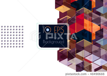 Colorful Geometric Cube Pattern On White Bg Stock Illustration 48490688 Pixta