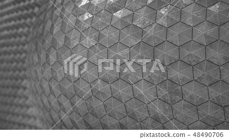 Grey convex hexagon pattern render BG Grey convex hexagon pattern render BG 48490706