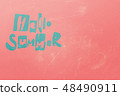 Phrase HELLO SUMMER hand made letters green 48490911