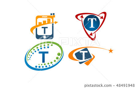Logotype T Modern Template Set 48491948