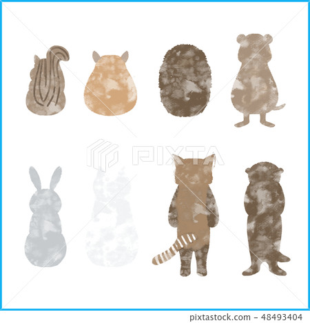 Cute animal back behind Borderless material 48493404