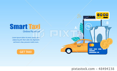 Horizontal Flat Banner Smart Taxi. Online Payment Horizontal Flat Banner Smart Taxi. Online Payment 48494138