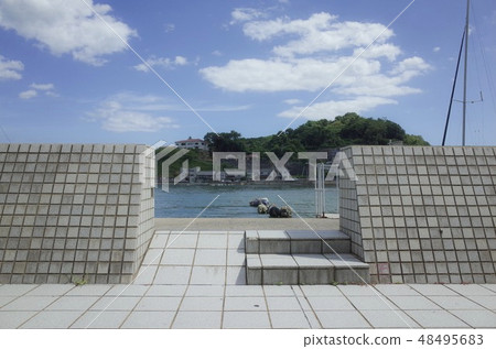 海潮防波堤和水閘門尾道觀瀨戶內海Mukojima 48495683