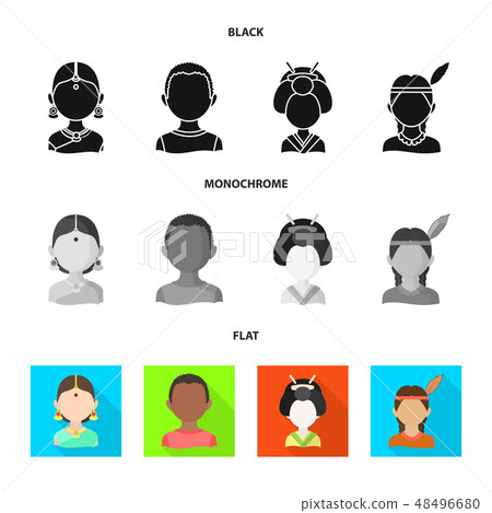 Isolated object of imitator and resident symbol. Set of imitator and culture stock symbol for web. 48496680