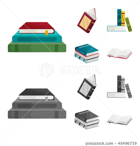 Isolated object of training and cover sign. Collection of training and bookstore stock vector Isolated object of training and cover sign. Collection of training and bookstore stock vector 48496739