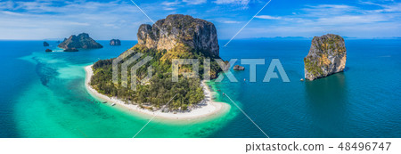 aerial panorama view on Poda archipelago in Krabi aerial panorama view on Poda archipelago in Krabi 48496747