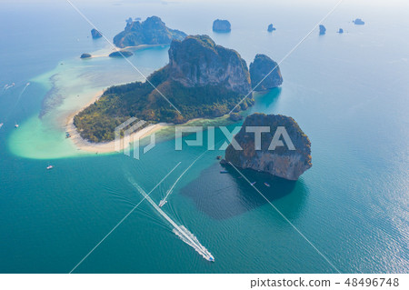 aerial panorama view on Poda archipelago in Krabi aerial panorama view on Poda archipelago in Krabi 48496748