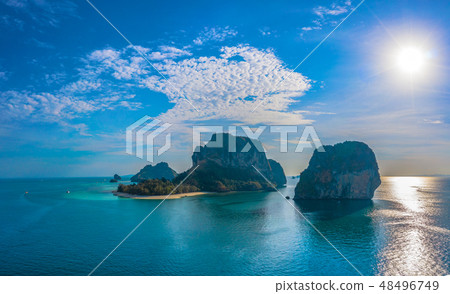 aerial view Poda archipelago in Krabi Thailand aerial view Poda archipelago in Krabi Thailand 48496749