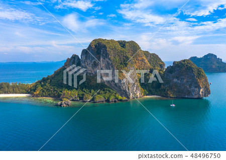 aerial view Poda archipelago in Krabi Thailand aerial view Poda archipelago in Krabi Thailand 48496750