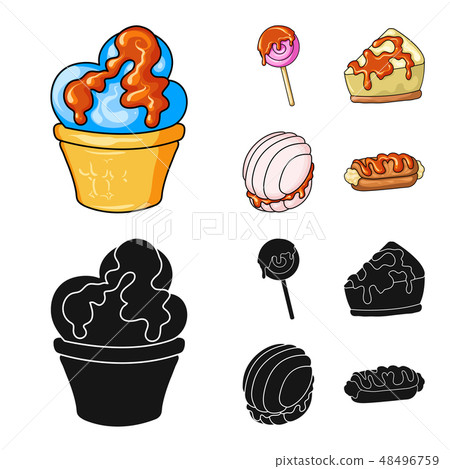 Vector design of confectionery and culinary icon. Set of confectionery and product vector icon for Vector design of confectionery and culinary icon. Set of confectionery and product vector icon for 48496759