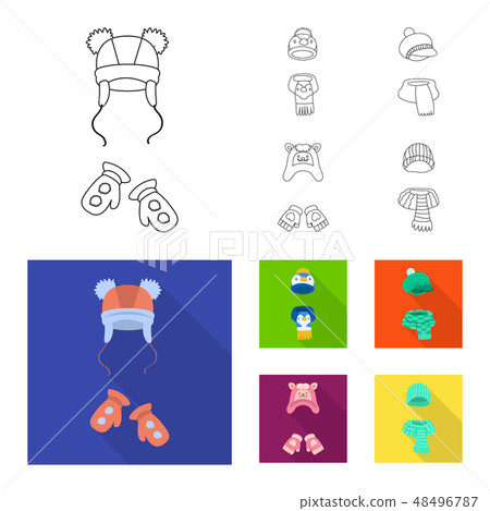 Vector design of clothes and texture symbol. Set of clothes and weather stock symbol for web. Vector design of clothes and texture symbol. Set of clothes and weather stock symbol for web. 48496787