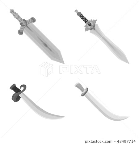 Vector design of sharp and blade sign. Collection of sharp and dagger vector icon for stock. Vector design of sharp and blade sign. Collection of sharp and dagger vector icon for stock. 48497714