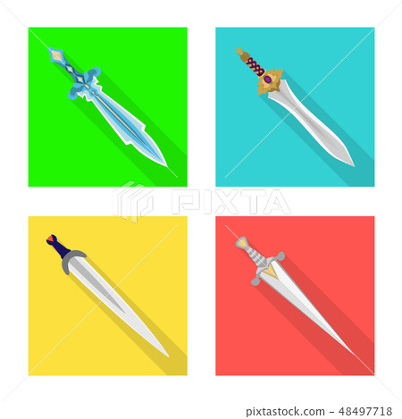 Vector illustration of and sword logo. Set of and knife stock vector illustration. Vector illustration of and sword logo. Set of and knife stock vector illustration. 48497718