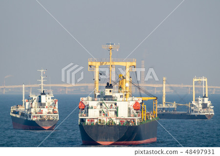Port cargo ship Port cargo ship 48497931