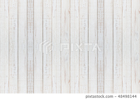 white natural wood wall texture and background. 48498144