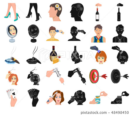 Manipulation by hands cartoon,black icons in set collection for design. Hand movement vector symbol Manipulation by hands cartoon,black icons in set collection for design. Hand movement vector symbol 48498450
